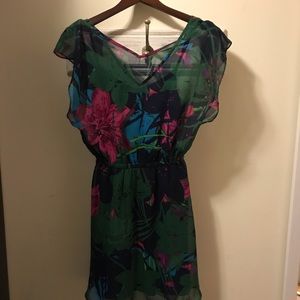 Colorful, floral and flowy Express dress - XS